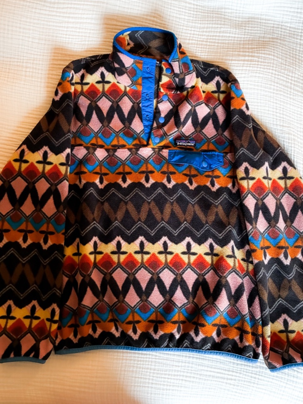 Patagonia Women's Synchilla Snap-T Fleece Pullover — Brown, Blue, Orange, Pink